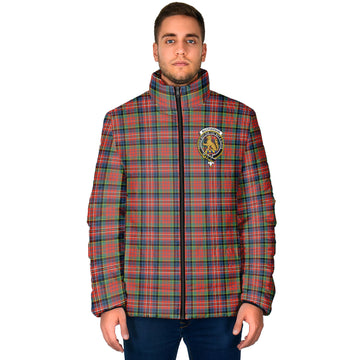 MacPherson Ancient Tartan Padded Jacket with Family Crest