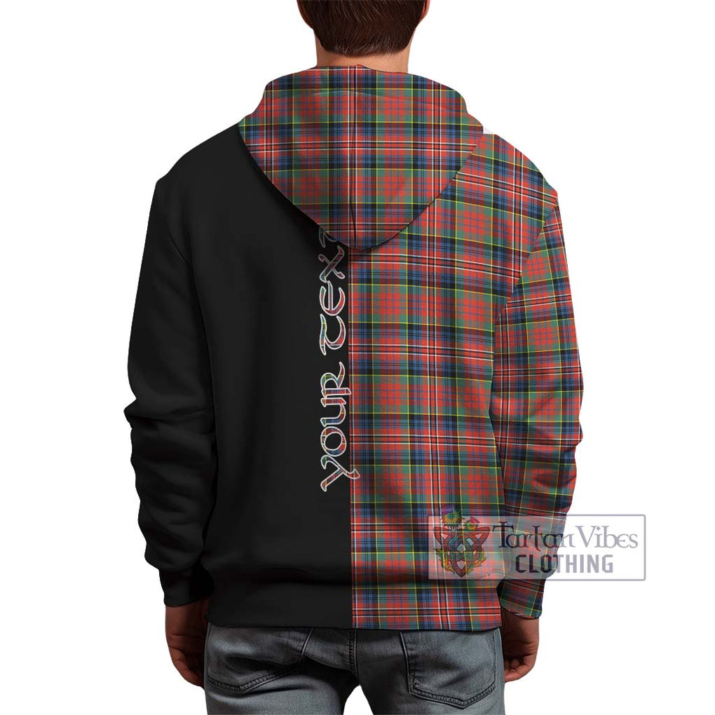 MacPherson Ancient Tartan Hoodie with Family Crest and Half Of Me Style - Tartanvibesclothing Shop