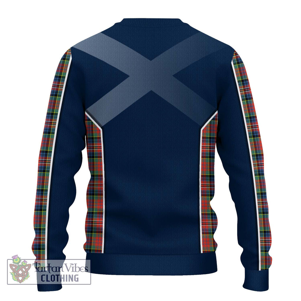 MacPherson Ancient Tartan Knitted Sweater with Family Crest and Lion Rampant Vibes Sport Style - Tartan Vibes Clothing