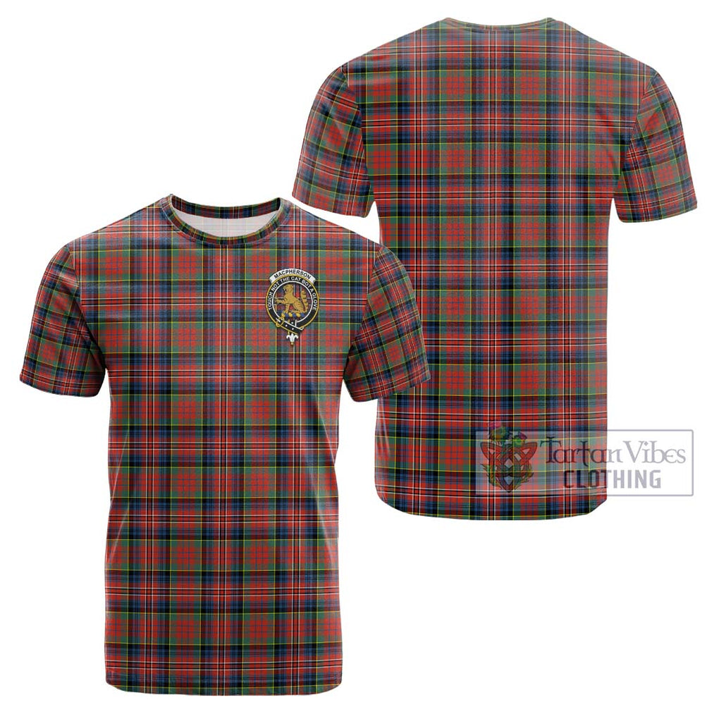 MacPherson Ancient Tartan Cotton T-Shirt with Family Crest Kid's Shirt - Tartanvibesclothing Shop