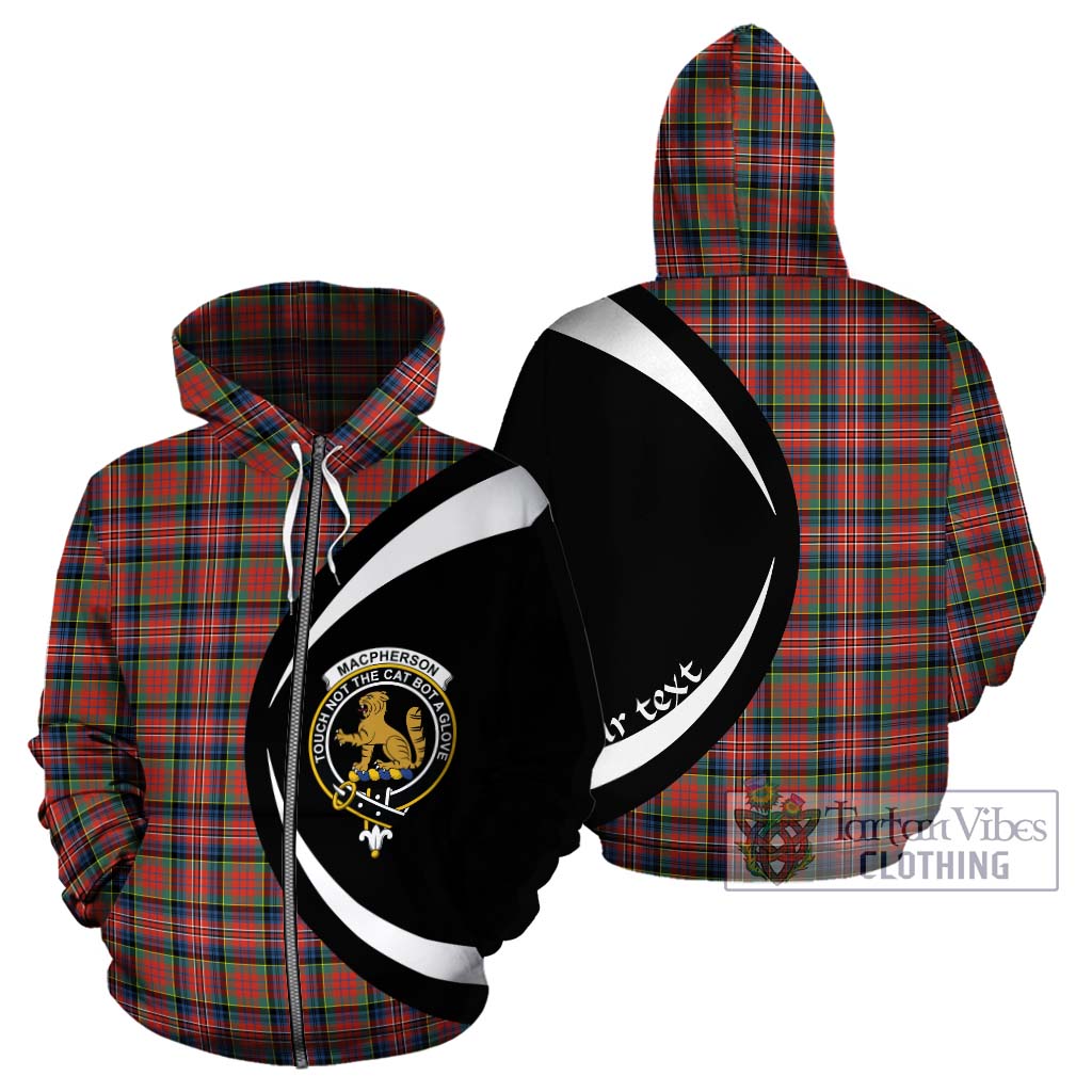 MacPherson Ancient Tartan Hoodie with Family Crest Circle Style - Tartan Vibes Clothing