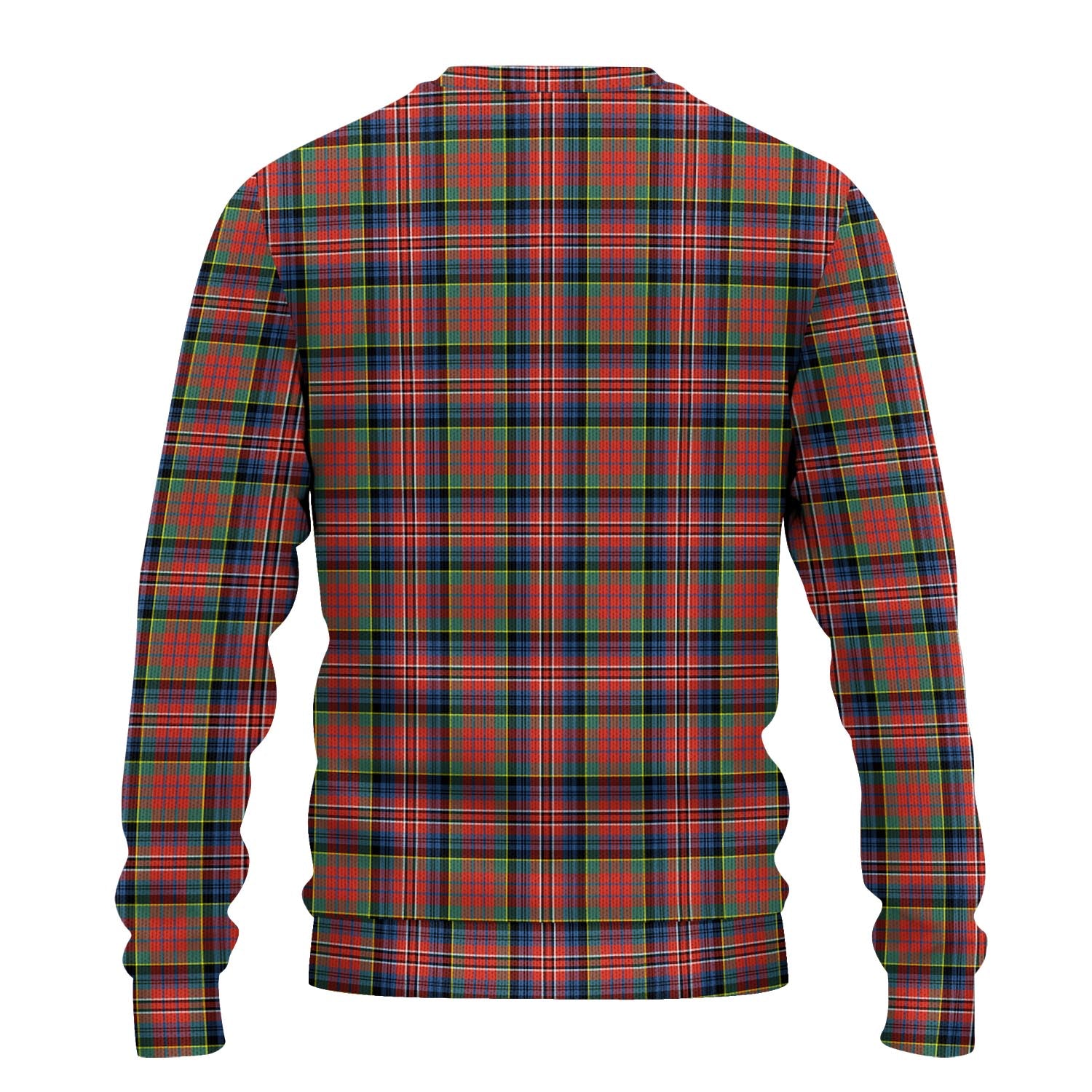 MacPherson Ancient Tartan Knitted Sweater with Family Crest - Tartanvibesclothing