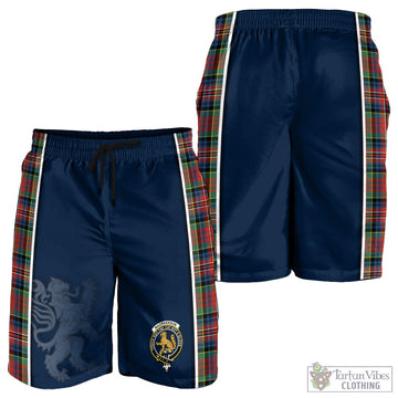 MacPherson Ancient Tartan Men's Shorts with Family Crest and Lion Rampant Vibes Sport Style