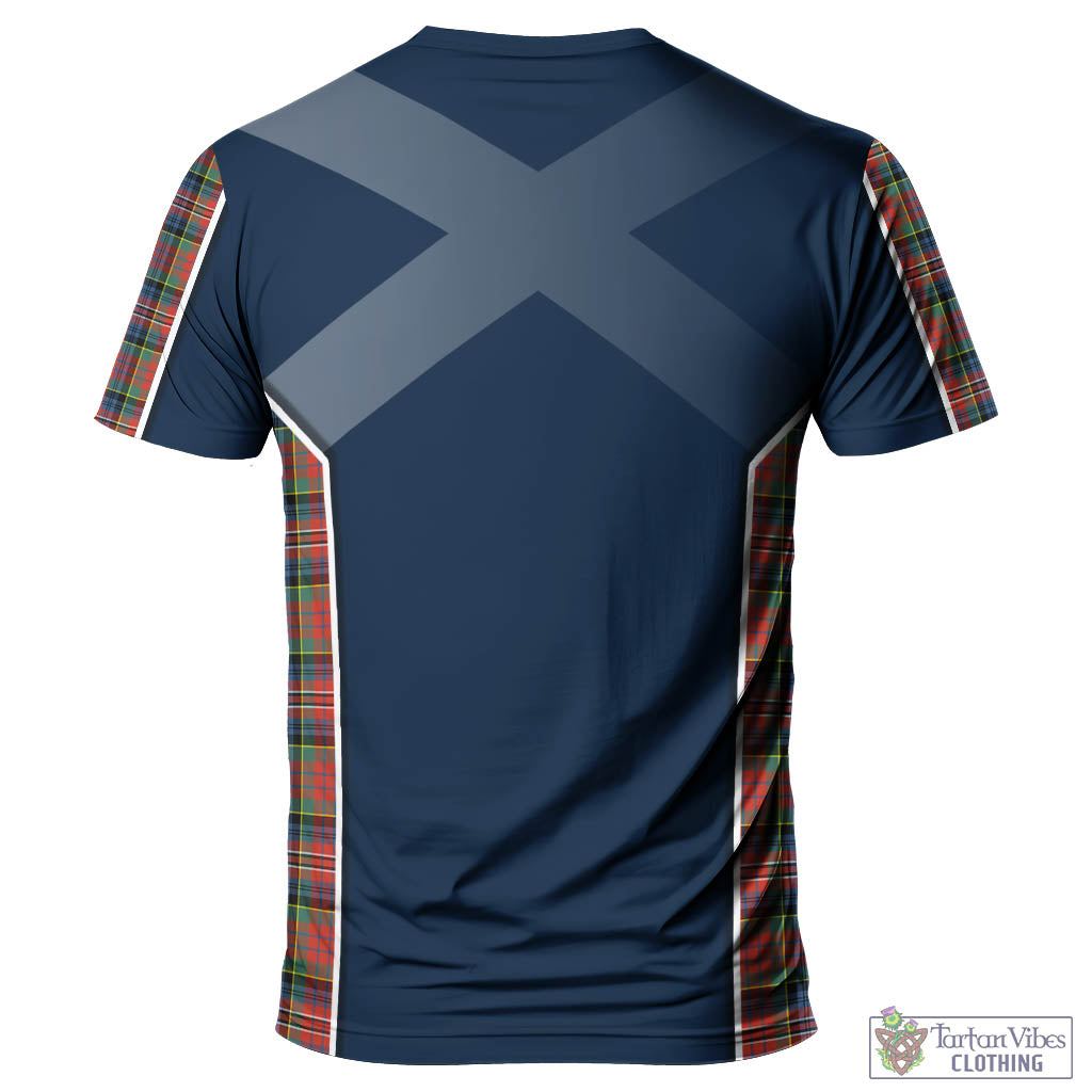 Tartan Vibes Clothing MacPherson Ancient Tartan T-Shirt with Family Crest and Lion Rampant Vibes Sport Style