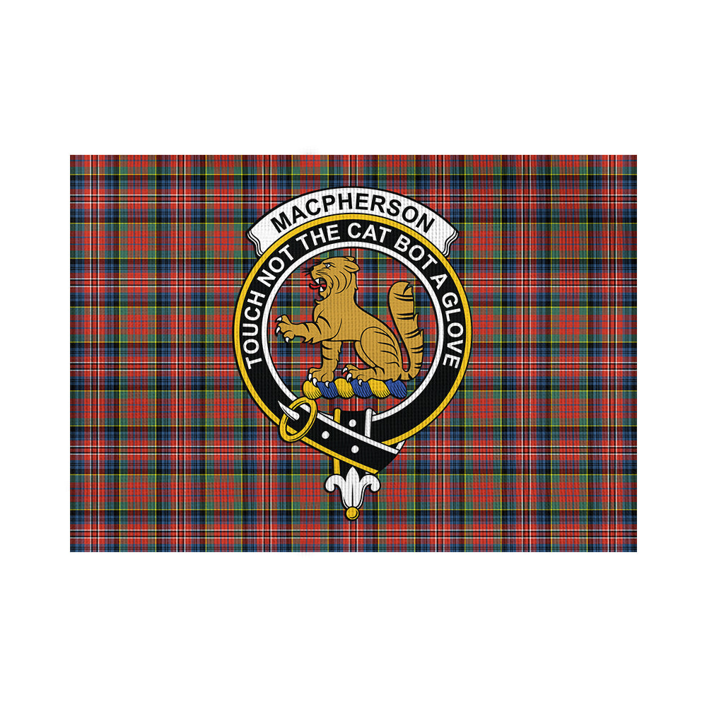 MacPherson Ancient Tartan Flag with Family Crest - Tartan Vibes Clothing