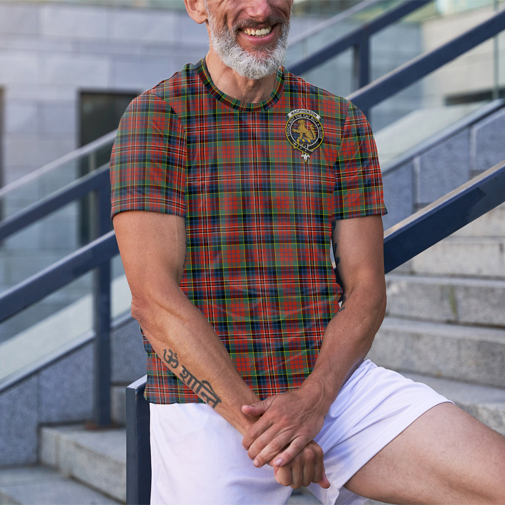 MacPherson Ancient Tartan T-Shirt with Family Crest - Tartan Vibes Clothing