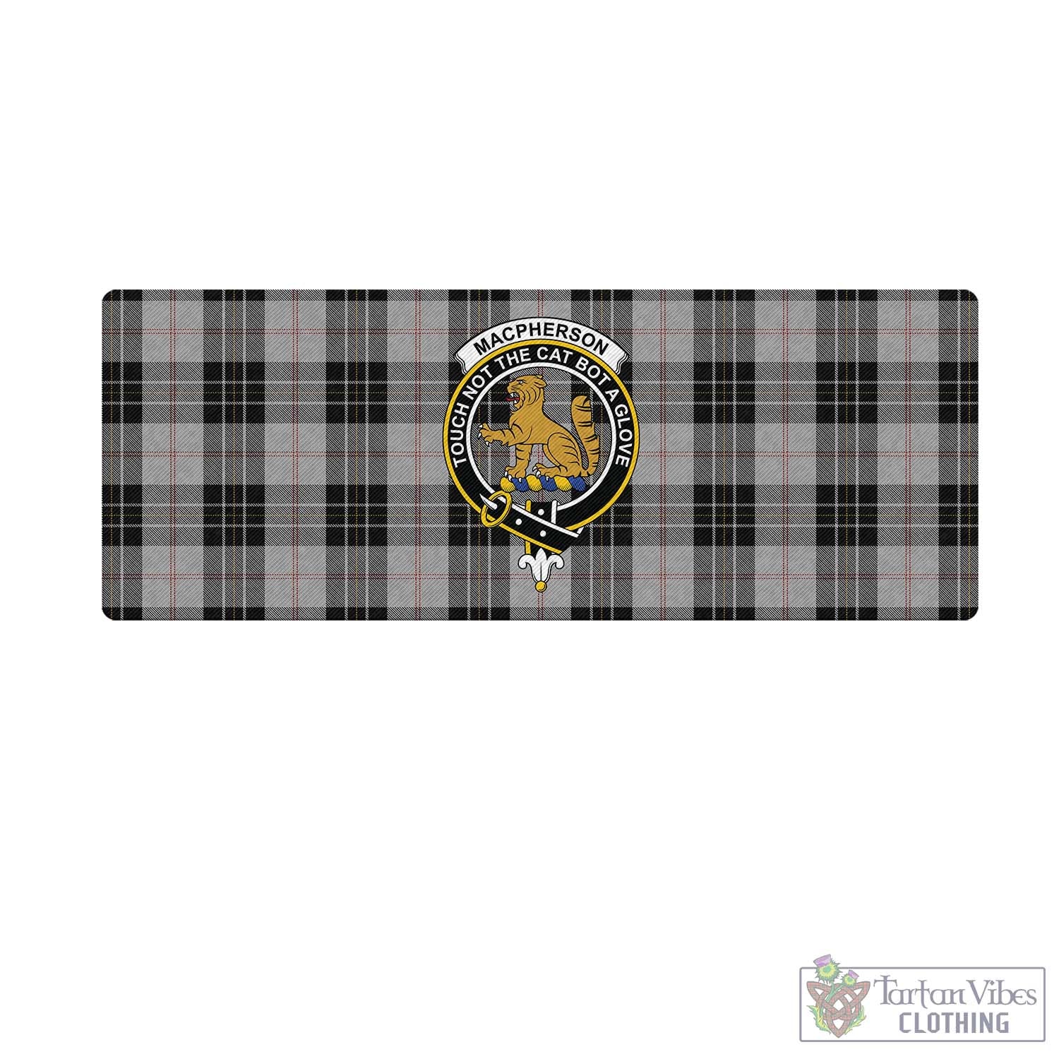 Tartan Vibes Clothing MacPherson Dress Tartan Mouse Pad with Family Crest