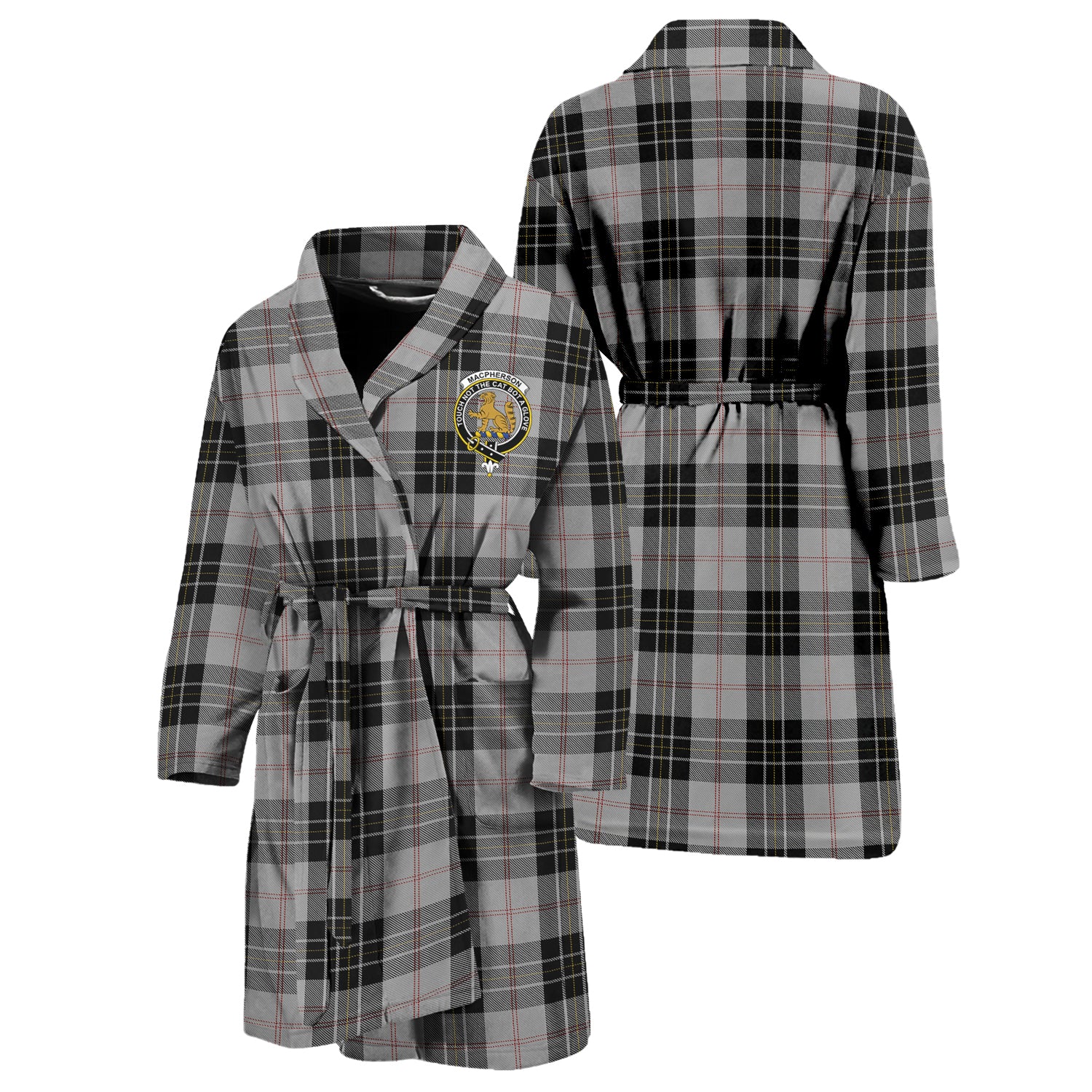 MacPherson Dress Tartan Bathrobe with Family Crest Unisex S - Tartan Vibes Clothing