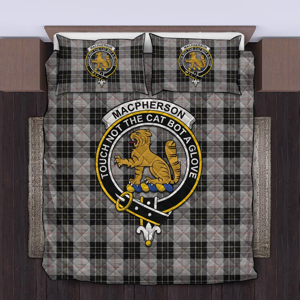 MacPherson Dress Tartan Quilt Bed Set with Family Crest Twin - Tartan Vibes Clothing