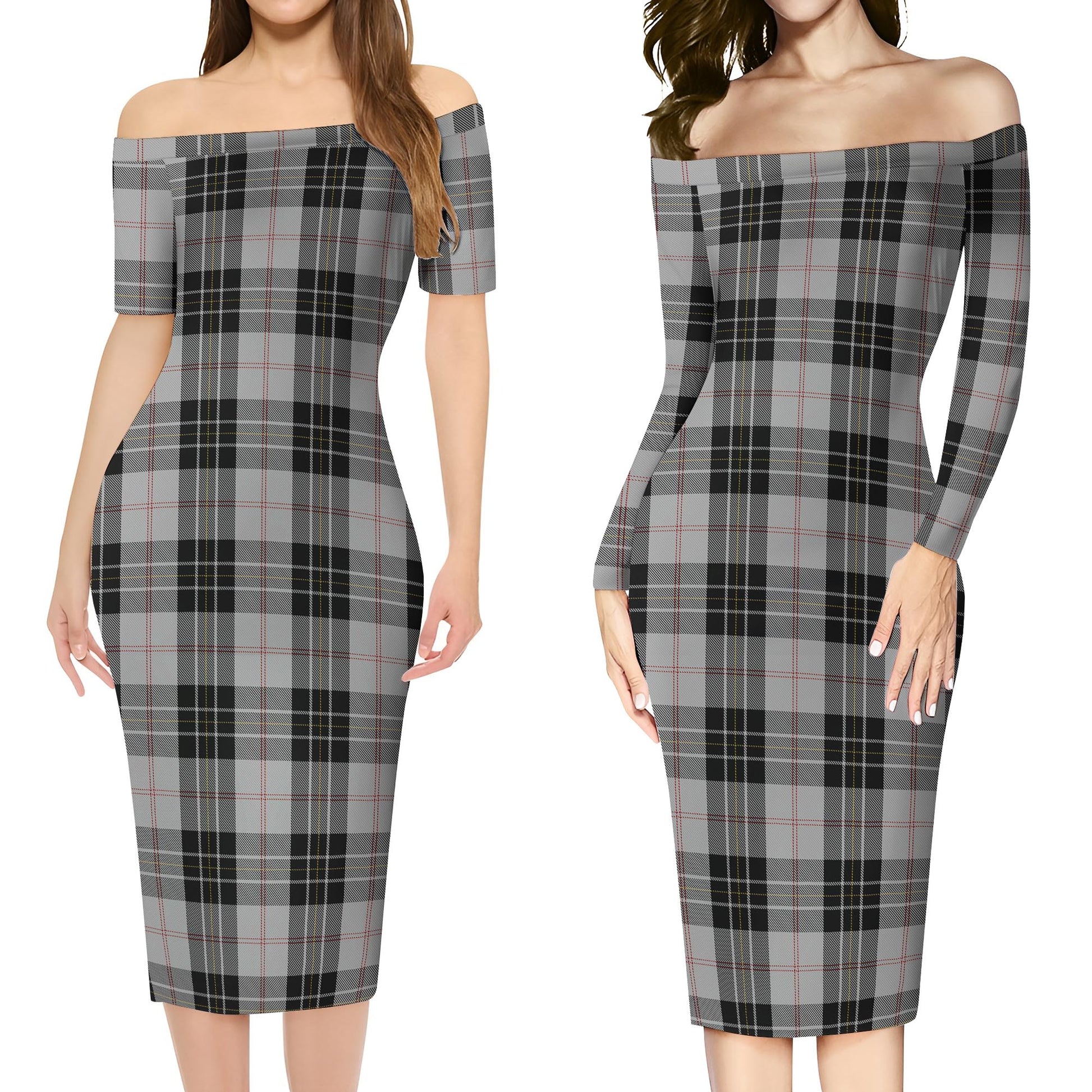 MacPherson Dress Tartan Off Shoulder Lady Dress Women's Dress - Tartanvibesclothing