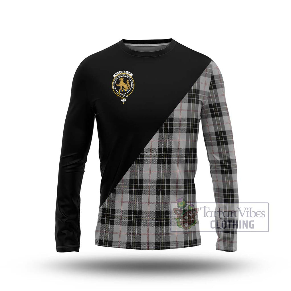 MacPherson Dress Tartan Long Sleeve T-Shirt with Family Crest and Military Logo Style Unisex - Tartanvibesclothing Shop