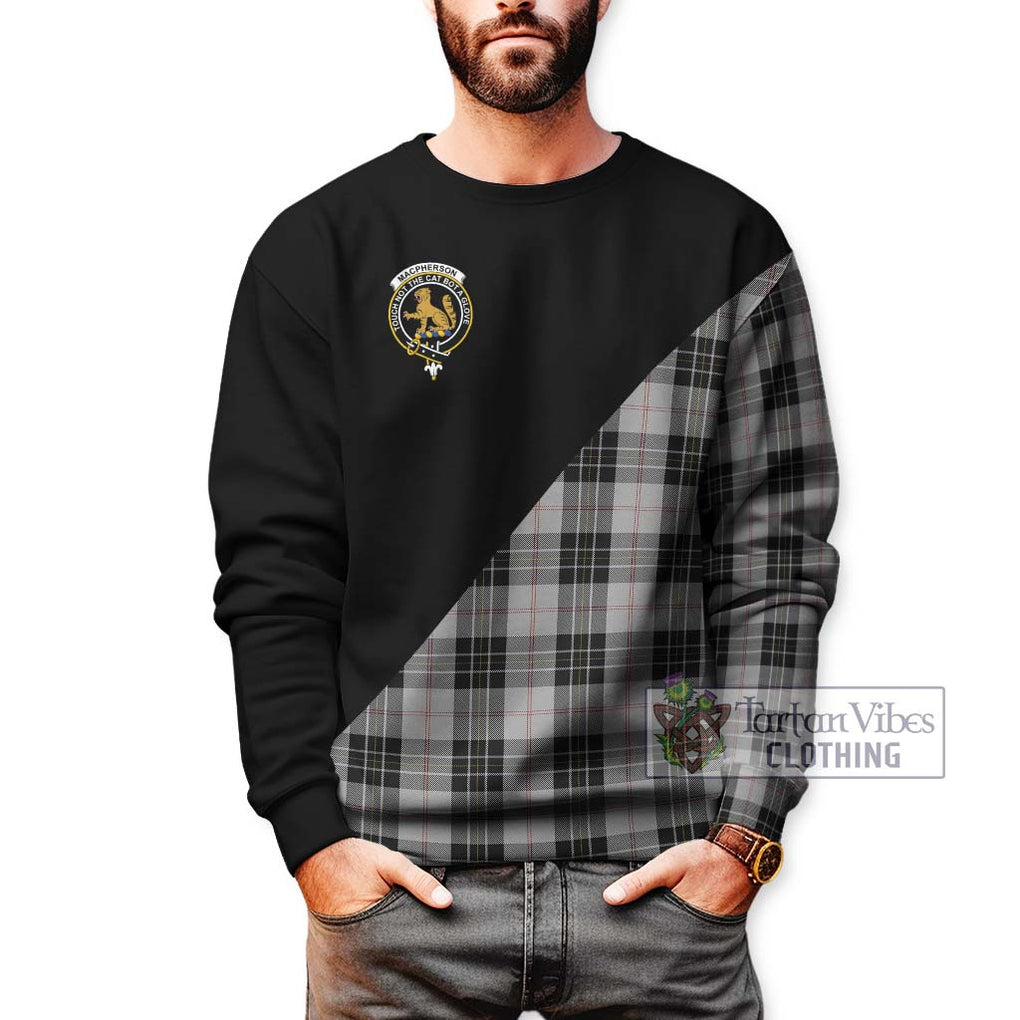 MacPherson Dress Tartan Sweatshirt with Family Crest and Military Logo Style Unisex - Tartanvibesclothing Shop