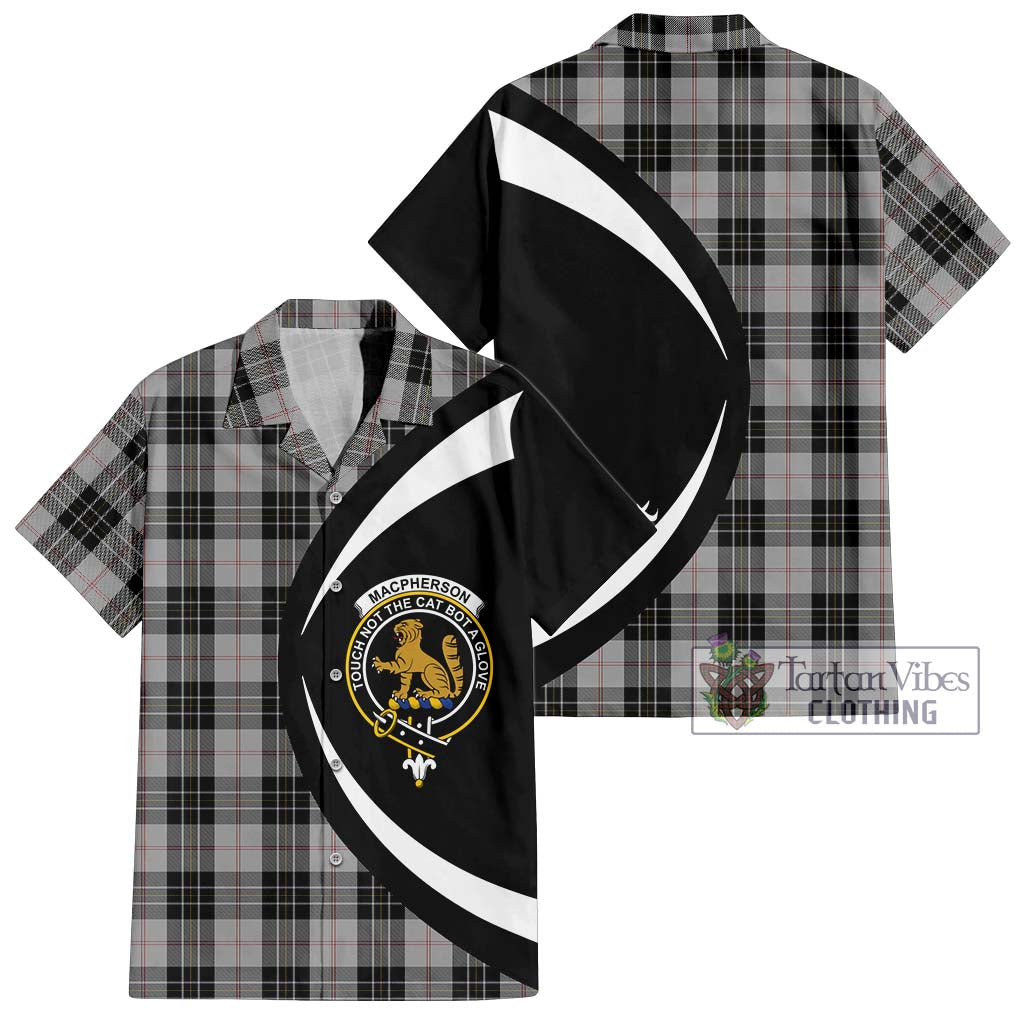 MacPherson Dress Tartan Short Sleeve Button Up with Family Crest Circle Style Kid - Tartan Vibes Clothing