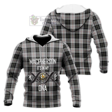 MacPherson Dress Tartan Knitted Hoodie with Family Crest DNA In Me Style