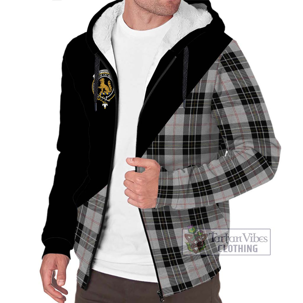 MacPherson Dress Tartan Sherpa Hoodie with Family Crest and Military Logo Style Unisex S - Tartanvibesclothing Shop