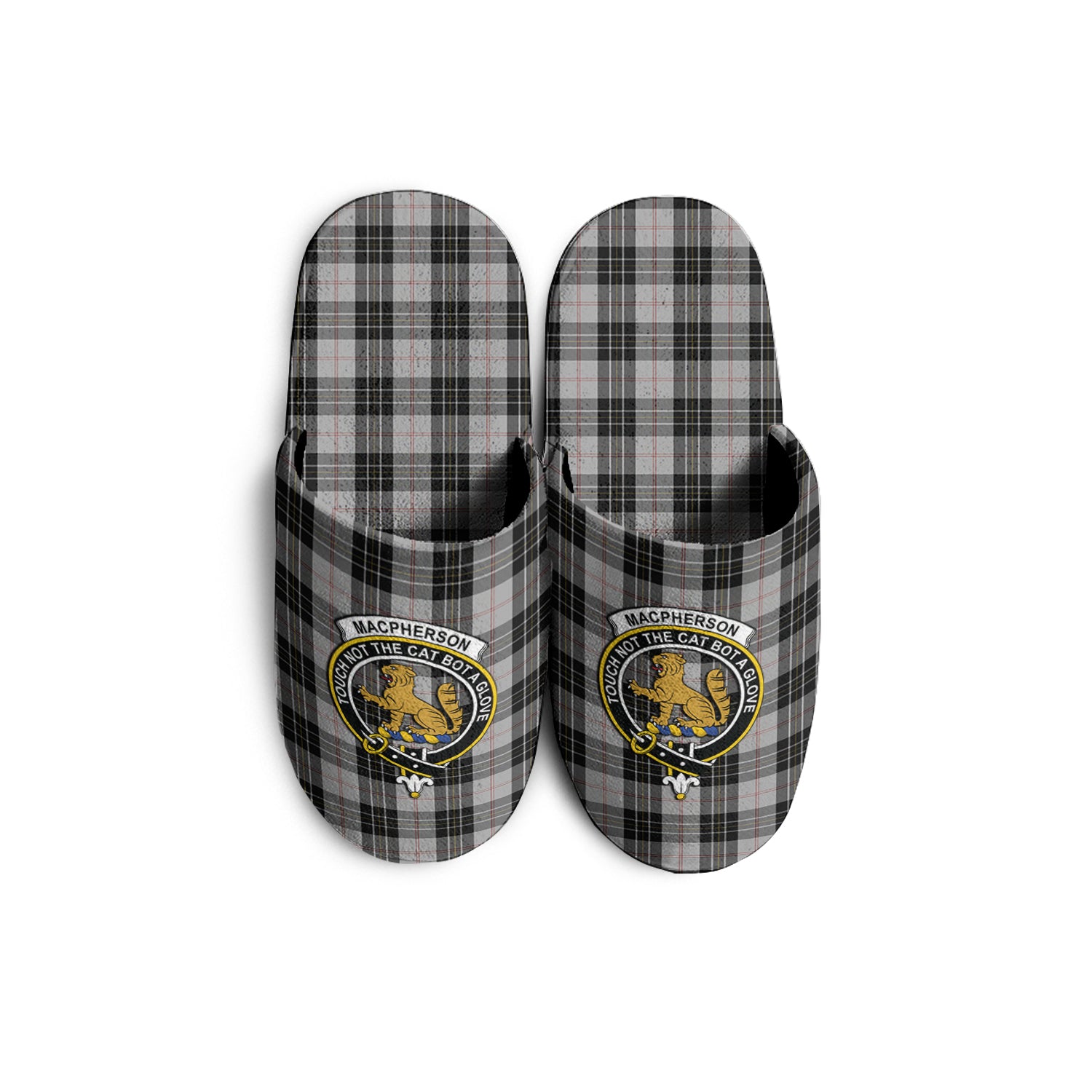 MacPherson Dress Tartan Home Slippers with Family Crest - Tartanvibesclothing