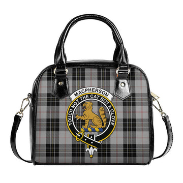 MacPherson Dress Tartan Shoulder Handbags with Family Crest