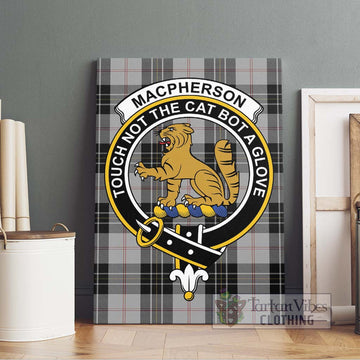 MacPherson Dress Tartan Canvas Print Wall Art with Family Crest