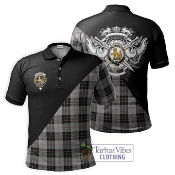 MacPherson Dress Tartan Polo Shirt with Family Crest and Military Logo Style