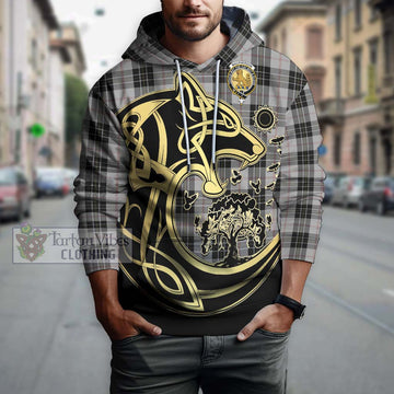 MacPherson Dress Tartan Hoodie with Family Crest Celtic Wolf Style