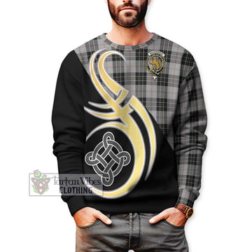 MacPherson Dress Tartan Sweatshirt with Family Crest and Celtic Symbol Style