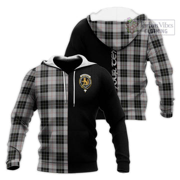 MacPherson Dress Tartan Knitted Hoodie with Family Crest and Half Of Me Style