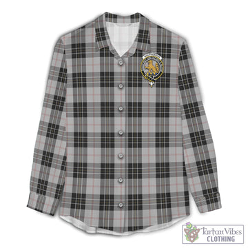 MacPherson Dress Tartan Women's Casual Shirt with Family Crest