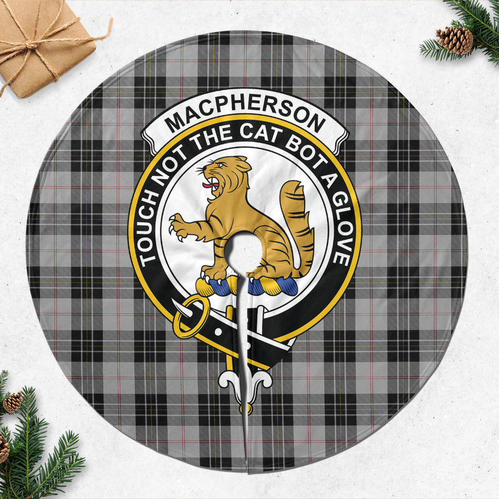 MacPherson Dress Tartan Christmas Tree Skirt with Family Crest - Tartanvibesclothing