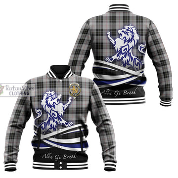 MacPherson Dress Tartan Baseball Jacket with Alba Gu Brath Regal Lion Emblem