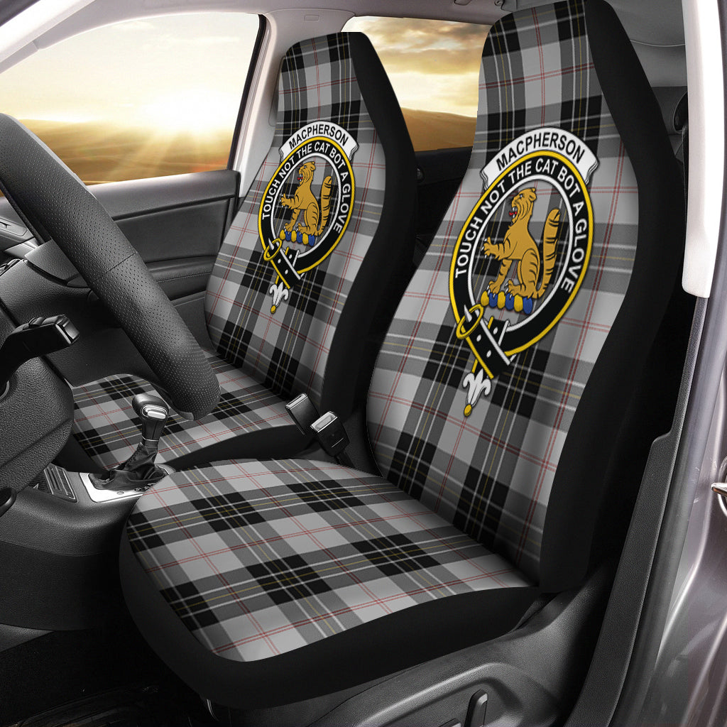 MacPherson Dress Tartan Car Seat Cover with Family Crest One Size - Tartanvibesclothing