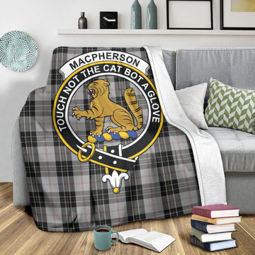 MacPherson Dress Tartan Blanket with Family Crest