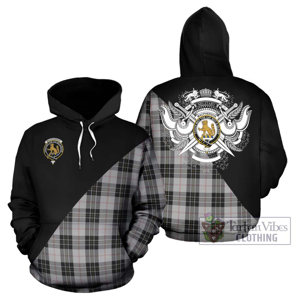 MacPherson Dress Tartan Hoodie with Family Crest and Military Logo Style Zip Hoodie - Tartanvibesclothing Shop