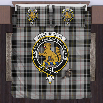 MacPherson Dress Tartan Bedding Set with Family Crest