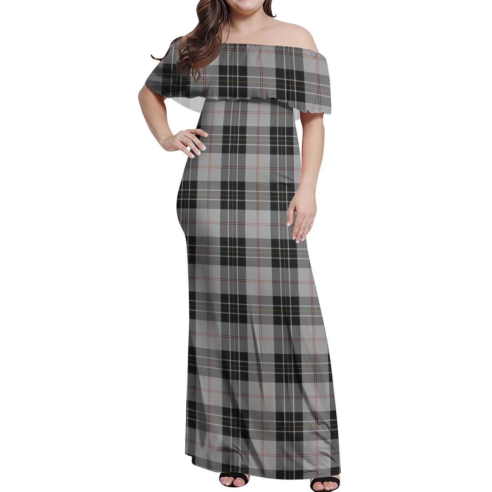 MacPherson Dress Tartan Off Shoulder Long Dress Women's Dress - Tartanvibesclothing