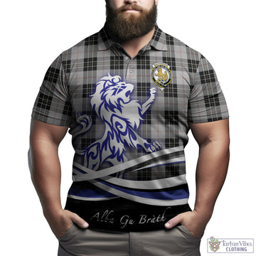 MacPherson Dress Tartan Polo Shirt with Alba Gu Brath Regal Lion Emblem