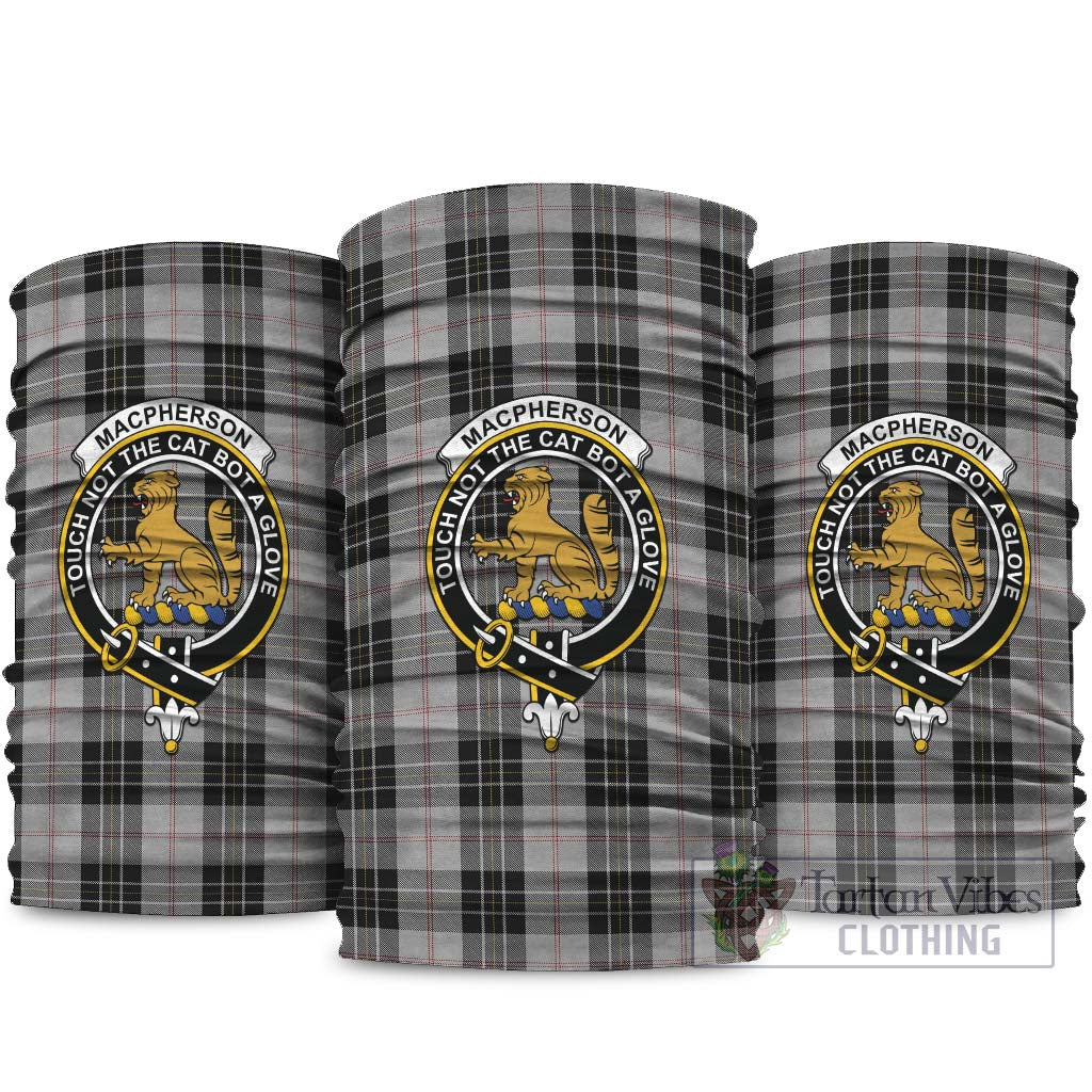 MacPherson Dress Tartan Neck Gaiters, Tartan Bandanas, Tartan Head Band with Family Crest