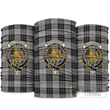 MacPherson Dress Tartan Neck Gaiters, Tartan Bandanas, Tartan Head Band with Family Crest