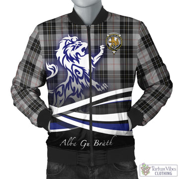 MacPherson Dress Tartan Bomber Jacket with Alba Gu Brath Regal Lion Emblem