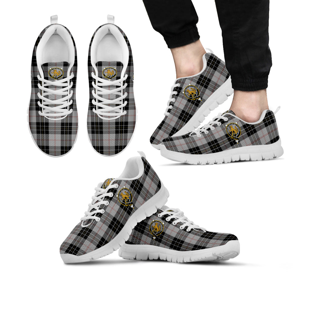 MacPherson Dress Tartan Sneakers with Family Crest Kid's Sneakers - Tartan Vibes Clothing