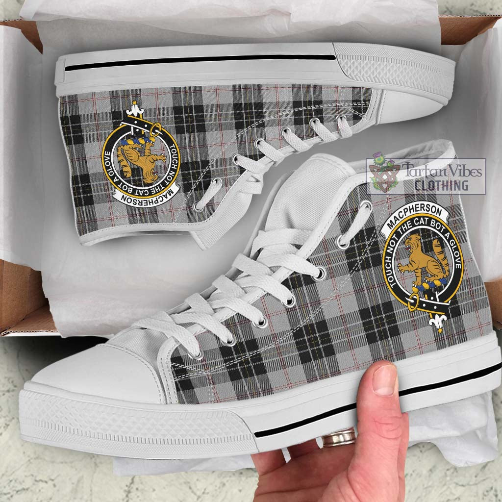 Tartan Vibes Clothing MacPherson Dress Tartan High Top Shoes with Family Crest