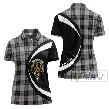 MacPherson Dress Tartan Women's Polo Shirt with Family Crest Circle Style