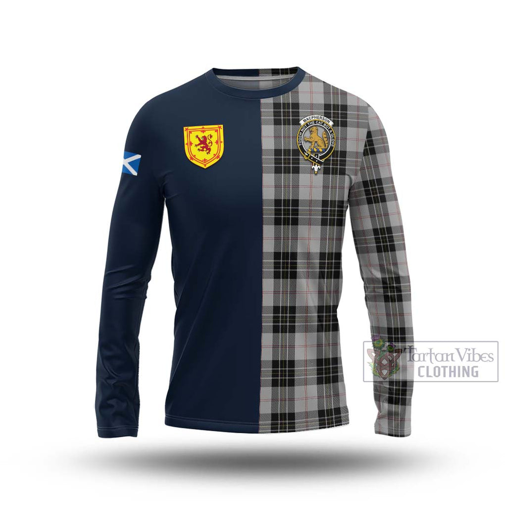 Tartan Vibes Clothing MacPherson Dress Tartan Long Sleeve T-Shirt with Scottish Lion Royal Arm Half Style