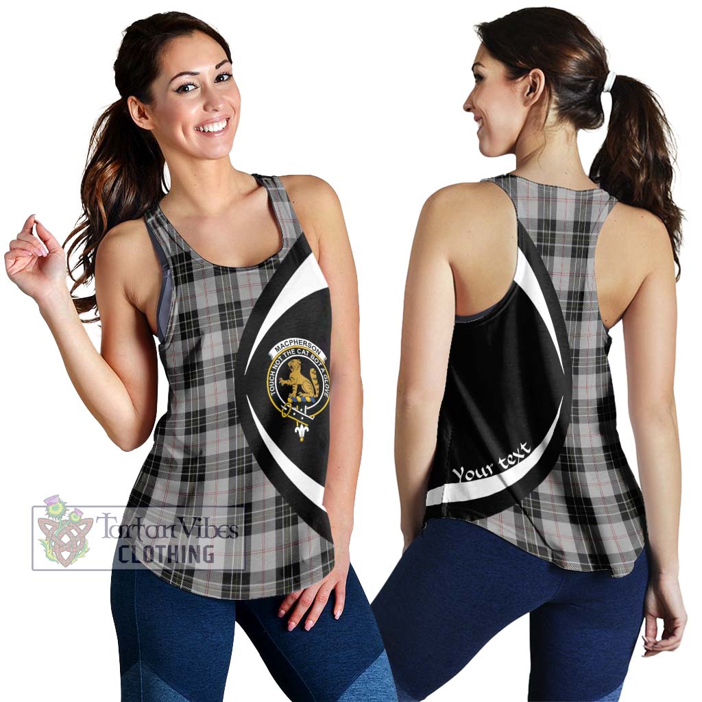 MacPherson Dress Tartan Women's Racerback Tanks with Family Crest Circle Style 4XL - Tartan Vibes Clothing