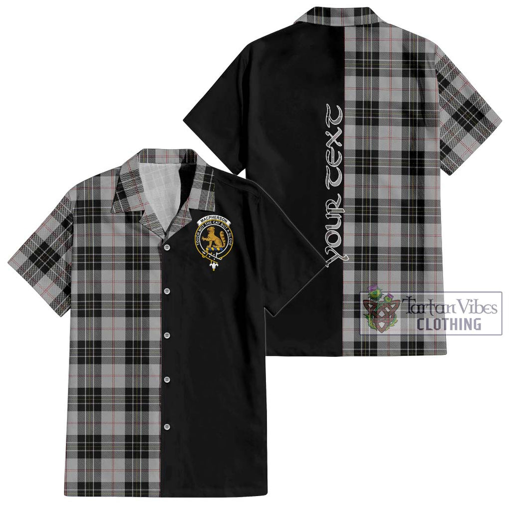 MacPherson Dress Tartan Short Sleeve Button Shirt with Family Crest and Half Of Me Style Kid - Tartanvibesclothing Shop