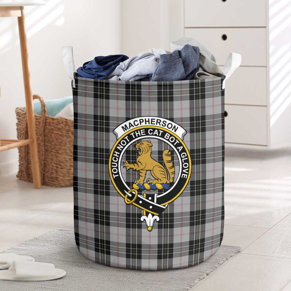 MacPherson Dress Tartan Laundry Basket with Family Crest One Size - Tartanvibesclothing Shop