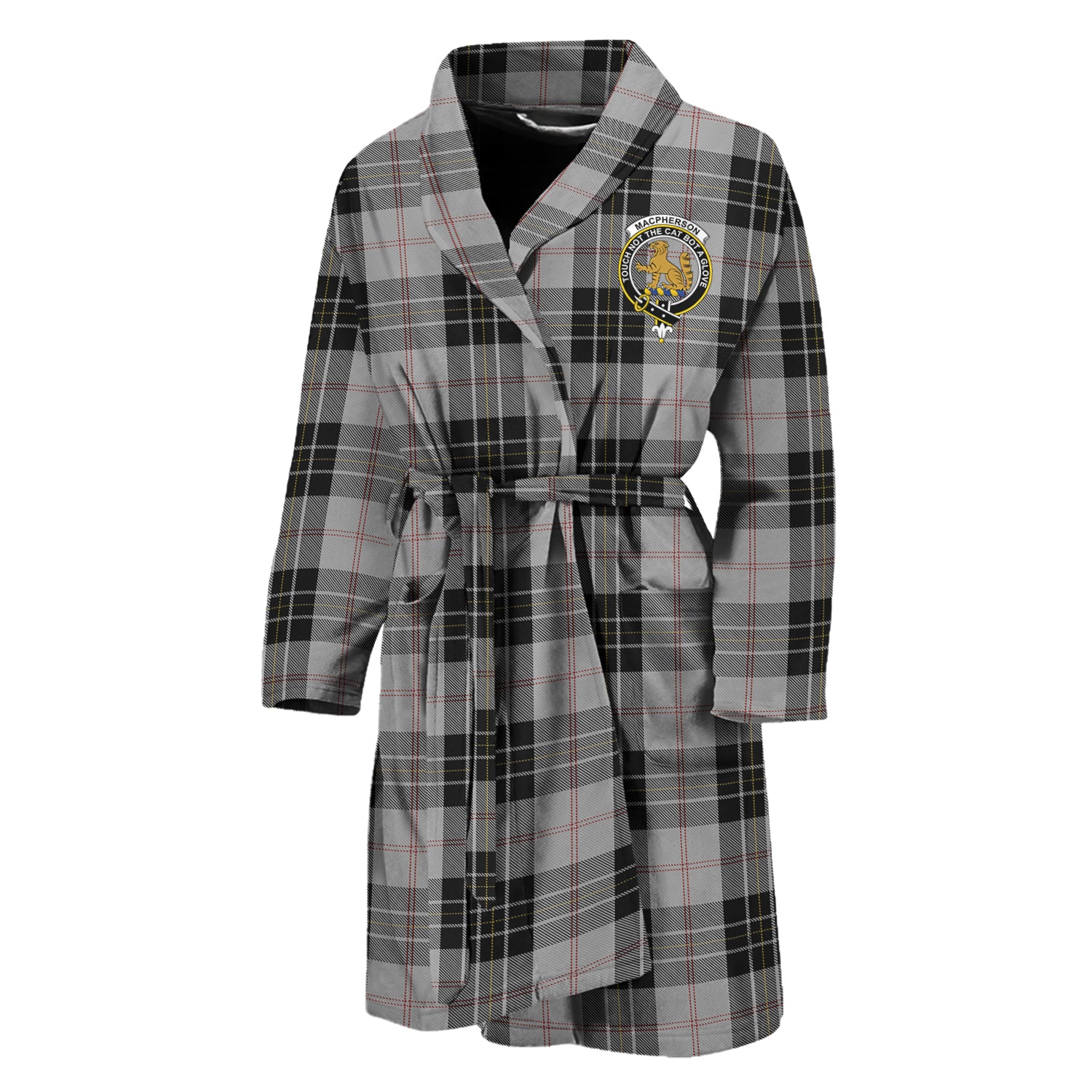 MacPherson Dress Tartan Bathrobe with Family Crest Unisex M - Tartan Vibes Clothing