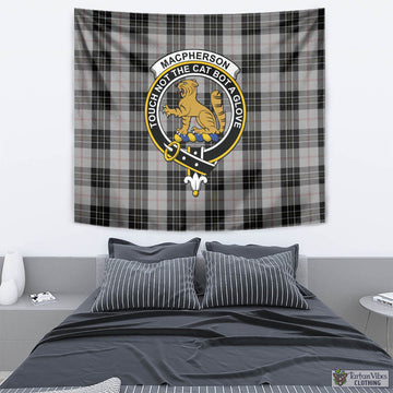 MacPherson Dress Tartan Tapestry Wall Hanging and Home Decor for Room with Family Crest