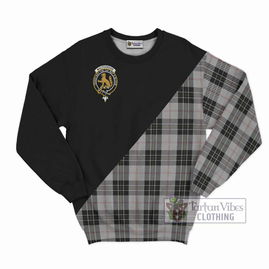 MacPherson Dress Tartan Sweatshirt with Family Crest and Military Logo Style - Tartanvibesclothing Shop