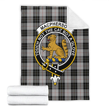 MacPherson Dress Tartan Blanket with Family Crest