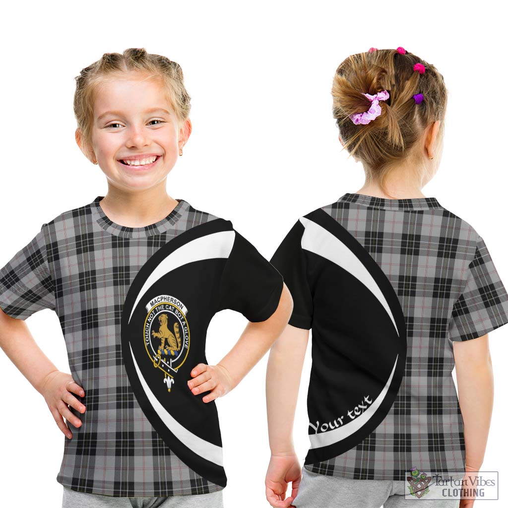 MacPherson Dress Tartan Kid T-Shirt with Family Crest Circle Style - Tartan Vibes Clothing